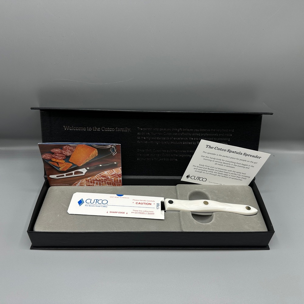 Cutco 1768 Spatula Spreader Pearl White Handle Engraved Blade New In Box